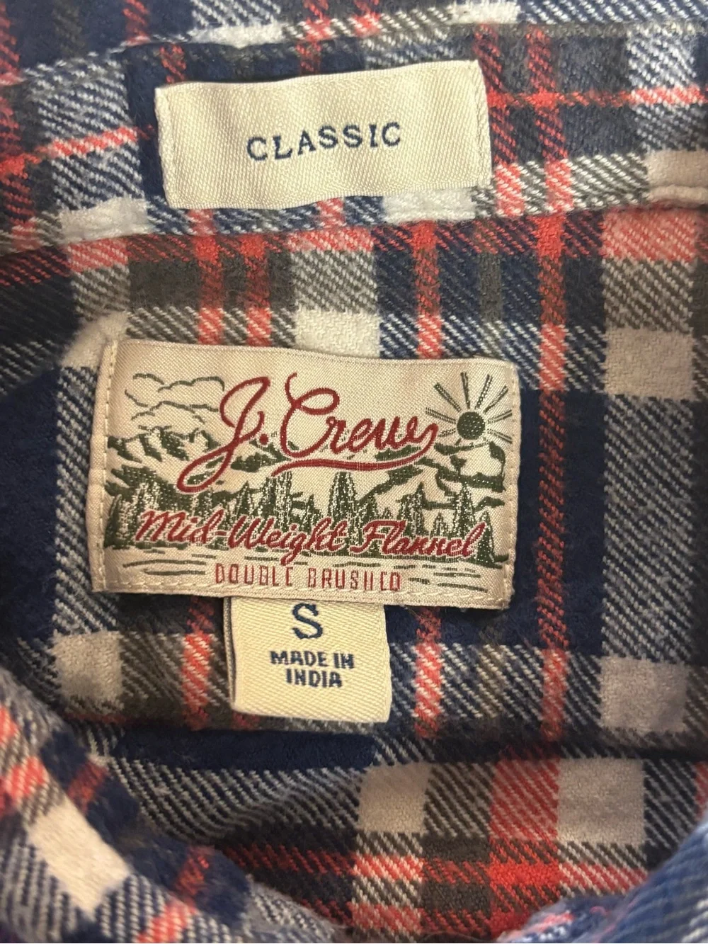 J. Crew Men's Plaid Button-Down Shirt in Navy, Red & White